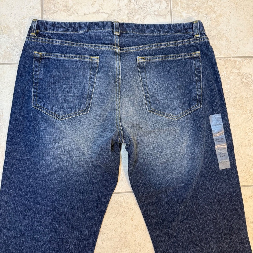 Calvin Klein Low Rise Flare Jeans Y2K Womens 7 Dark Wash Bootcut 32x33 NWT - Picture 10 of 14